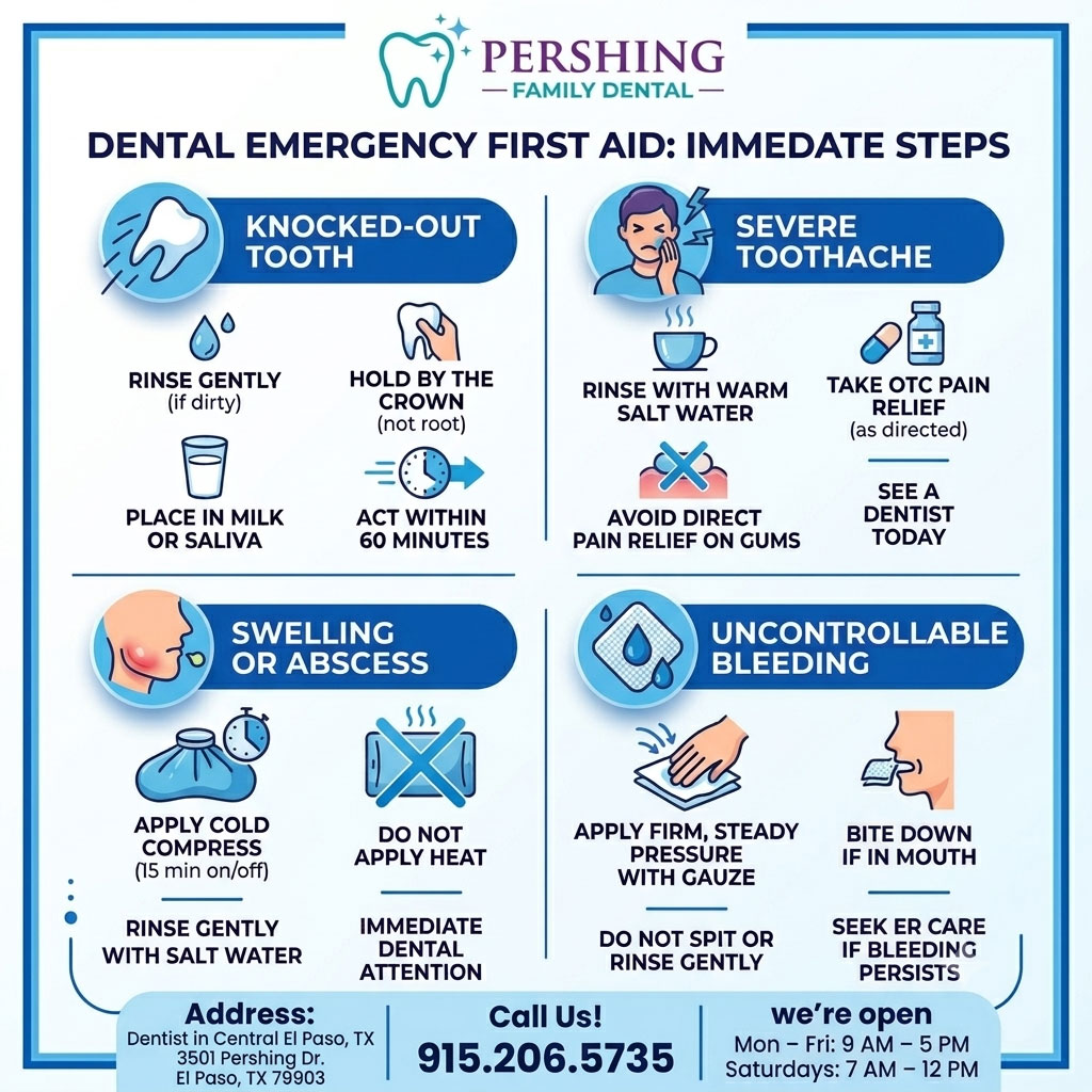 Dental emergency first aid: Immediate steps - Pershing Family Dental - Emergency dentist in El Paso, TX